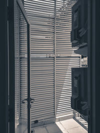 Closed door of building