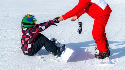 Snowboarding lesson