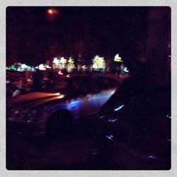 Illuminated lights at night