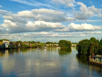 Scenic view of river against sky