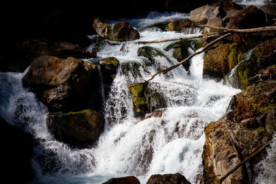 Scenic view of waterfall