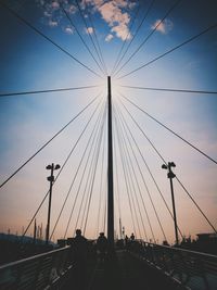 Low angle view of electricity pylon