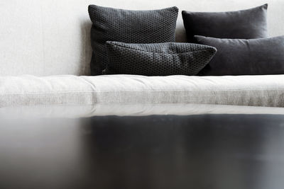 Close-up of sofa at home