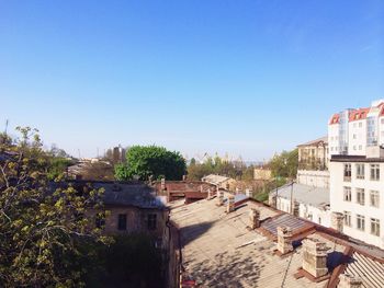 Built structure against clear blue sky