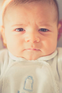 Close-up portrait of cute baby boy