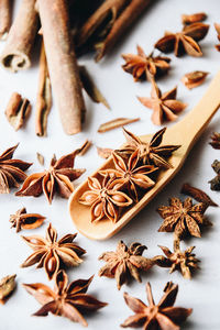 Close-up of christmas decorations on table