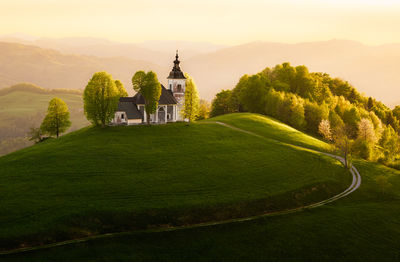 High angle view of church