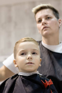 Portrait of boy looking away