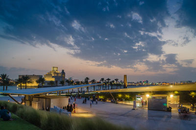 People on footpath at museum of islamic art