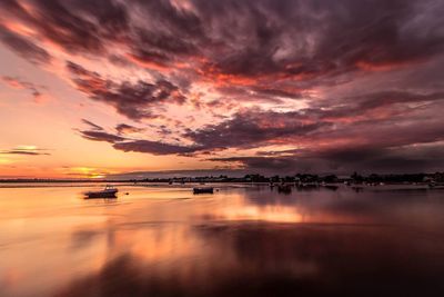 Scenic view of sea against cloudy sky