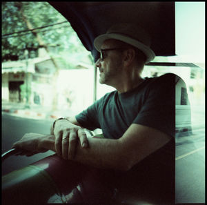 Portrait of young man wearing hat