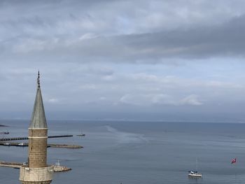 View of old fort against sky in cesme turkey 