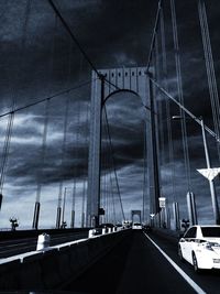 View of bridge against cloudy sky