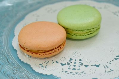 Close-up of dessert in plate on table