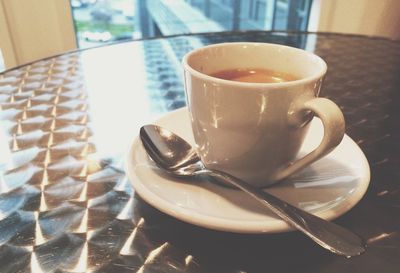 Close-up of coffee on table