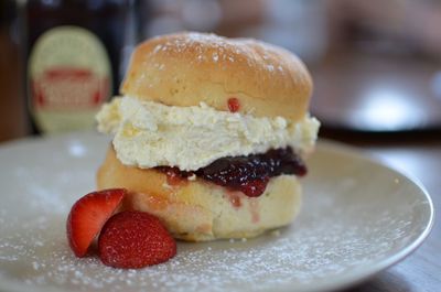 Close-up of dessert in plate