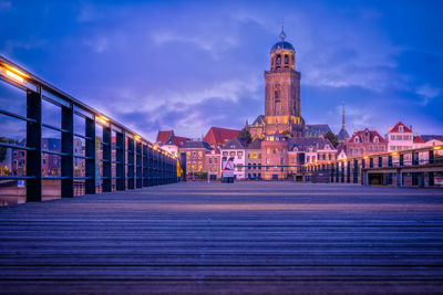Bluehour image of deventer in overijssel the netherlands taken from a low angle