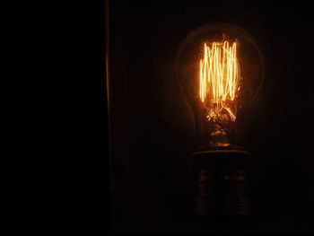 Close-up of illuminated lamp