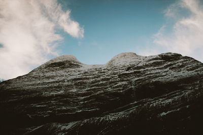 Low angle view of mountain against sky