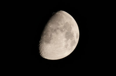 Close-up of moon against clear sky at night