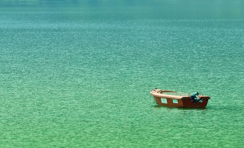 View of boats in calm sea