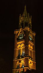 Low angle view of church at night