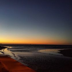 Scenic view of sea at sunset