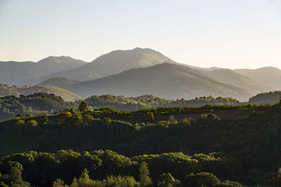 Scenic view of mountains against clear sky