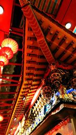 Low angle view of illuminated temple