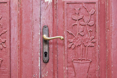 Close-up of closed door