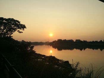 Sunset over lake