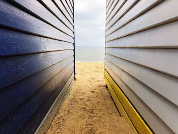 Footpath by sea against sky