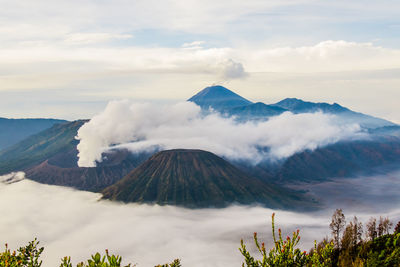 Panoramic view of volcanic landscape