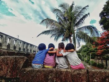 Rear view of woman looking at view