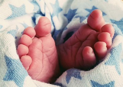 Close-up of baby feet