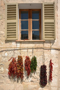 Closed window of building