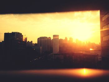 Sunset over city