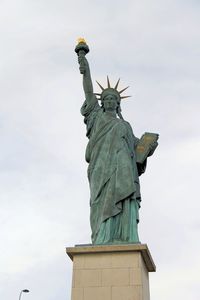 Low angle view of statue against sky