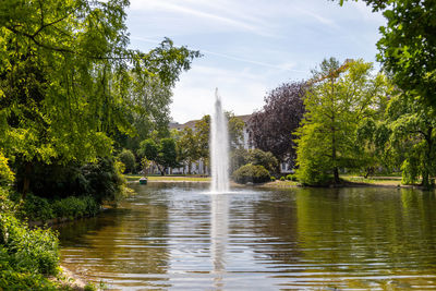 Fountain in lake