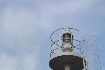 Low angle view of spiral staircase against sky