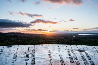 Scenic view of field against sky during sunset