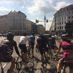 People standing on city street