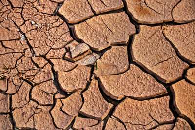 Full frame shot of cracked land