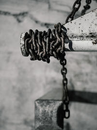 Close-up of rusty chain