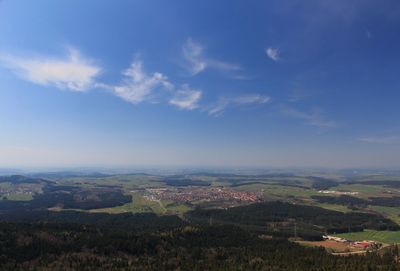 High angle view of townscape against sky