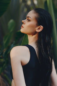 Young woman looking away