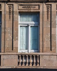 Closed door of building