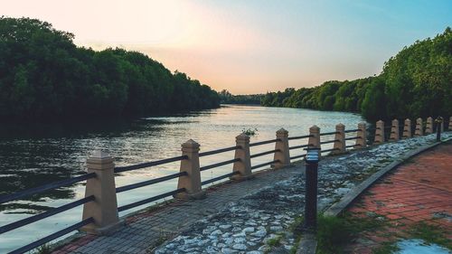 Scenic view of river against sky