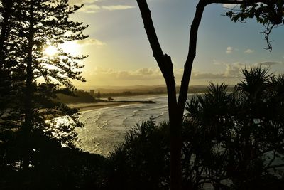 Scenic view of sea at sunset