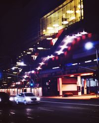 Illuminated street light at night